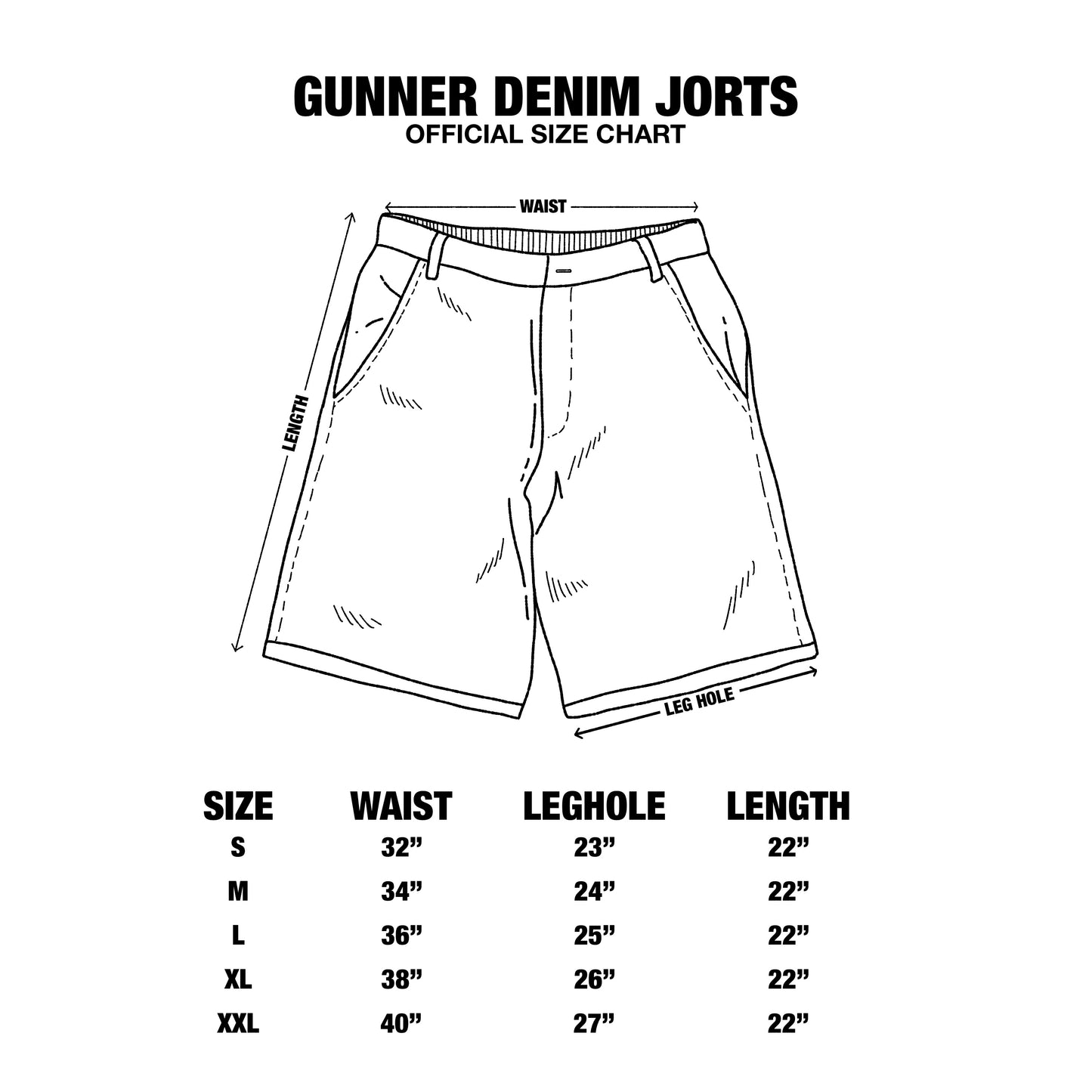 Gunner® Embroidered Denim Jorts