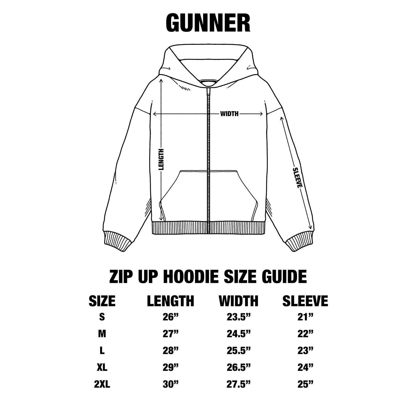 Gunner® For Life | Multicolor Zip Up Hoodie